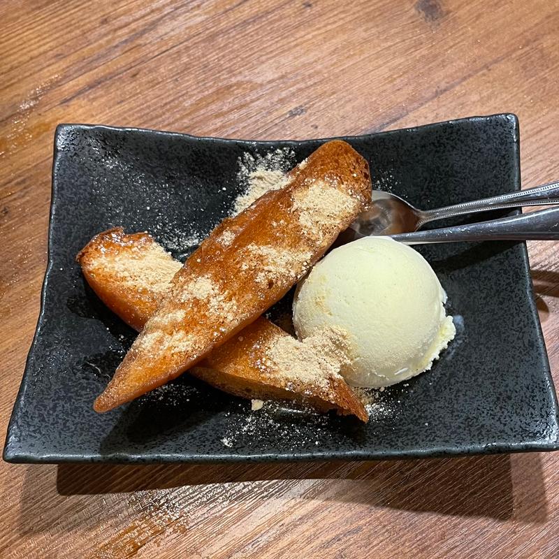 あげパンときな粉のハチミツ粉のバニラアイス(一鳥 福島店)