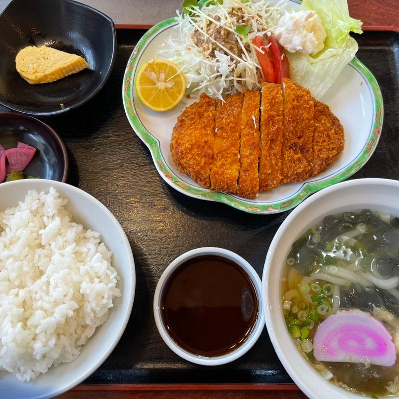日替わり定食チキンカツ＋ミニうどん(ファミリー割烹 三の路)