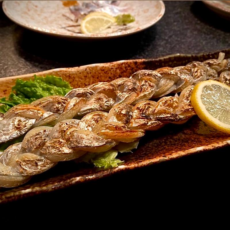 タチウオ三つ編み焼き(串カツ吉佐)