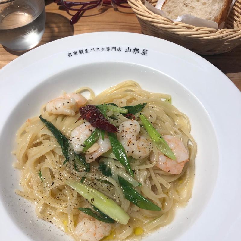 プリプリ海老ど九条ネギのペペロンチーノ(山根屋 )