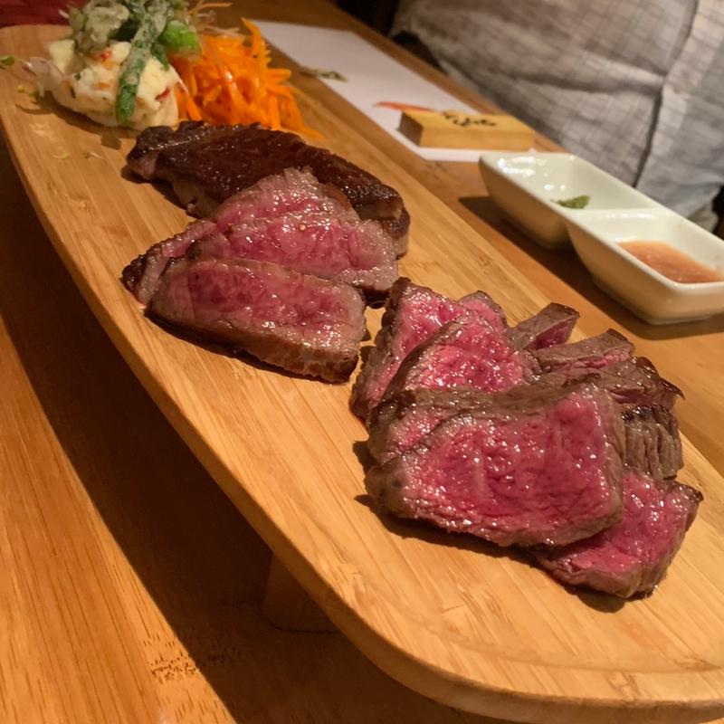 ステーキ3種盛り合わせ(肉の竹内商店)