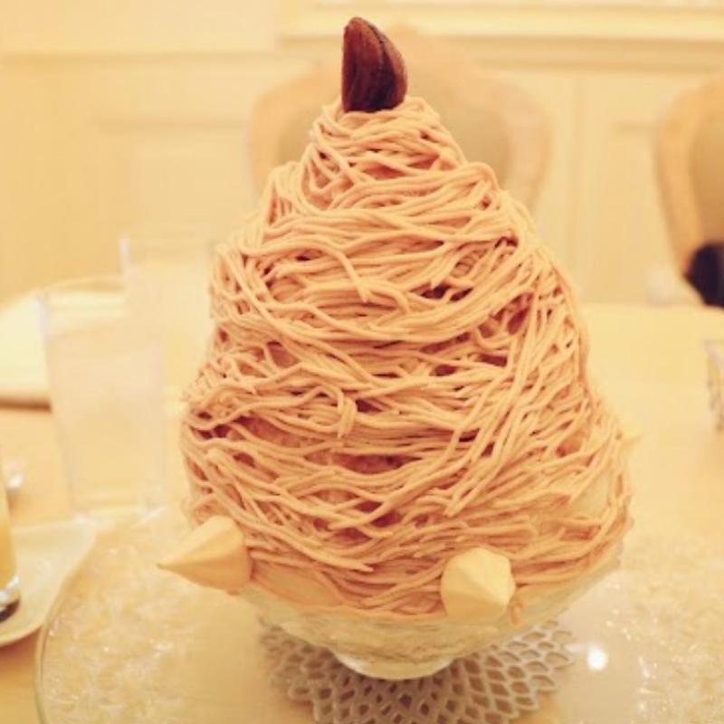 天然氷 雪の菓 モンブランかき氷(マールブランシュ 北山本店 )