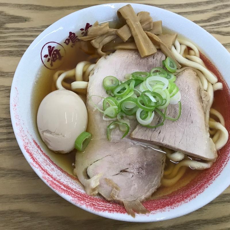 濃口中華そば太麺煮卵トッピング(まるかい鳴海篠田店)