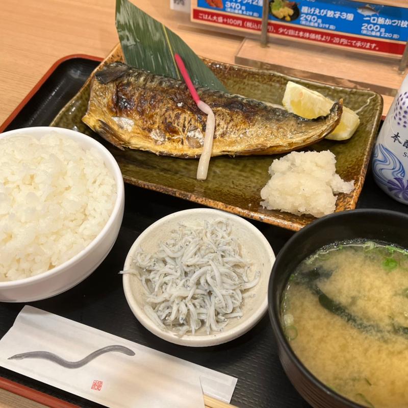 さばの塩焼定食(魚力食堂 草加ヴァリエ店)