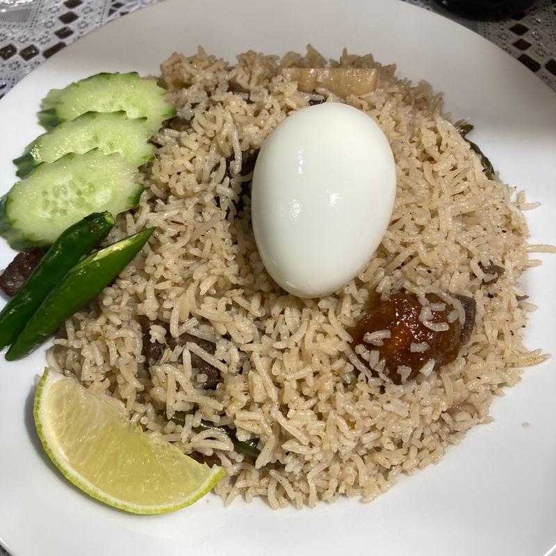 マトンビリヤニとコカコーラセット(ベンガルカレーファクトリー)