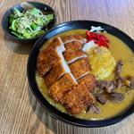 牛すじカレー　カツ乗せ(麺屋人生劇場 七転び八起き)