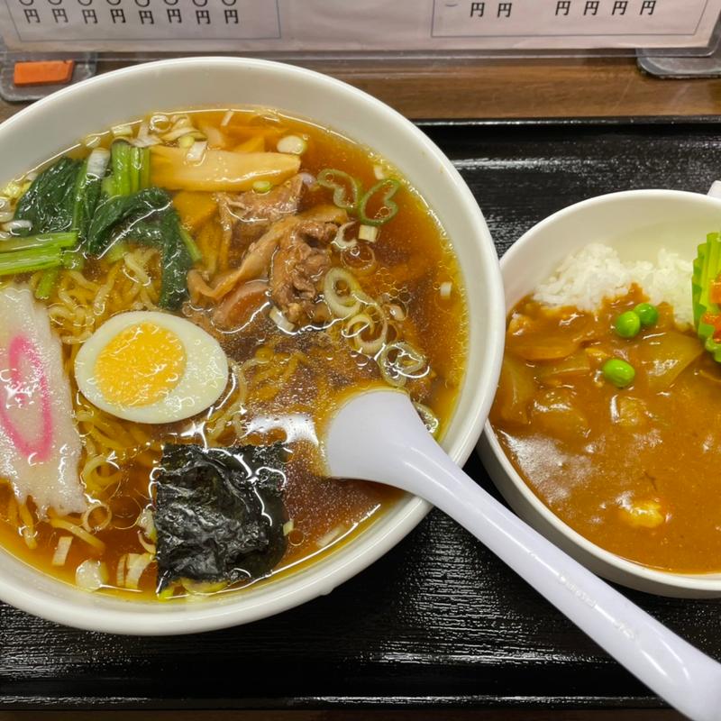 中華そば＋半カレー(金丸本店 （かなまるほんてん）)