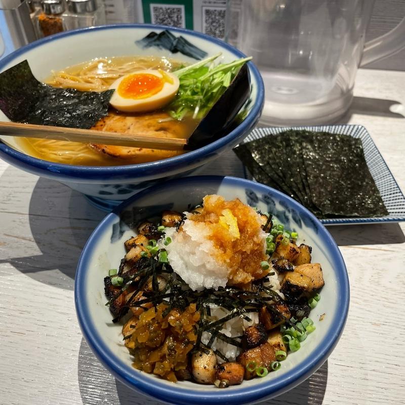 柚子塩らーめん＋炙りコロチャーシュー飯＋海苔(AFURI 六本木ヒルズ)
