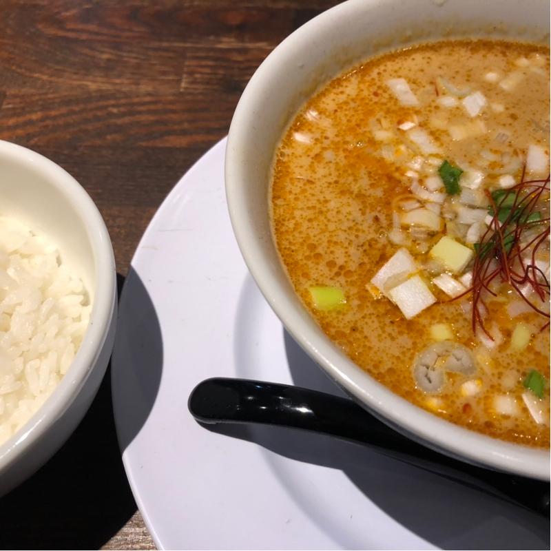 坦々麺小とライス小(担担麺胡山科本店)