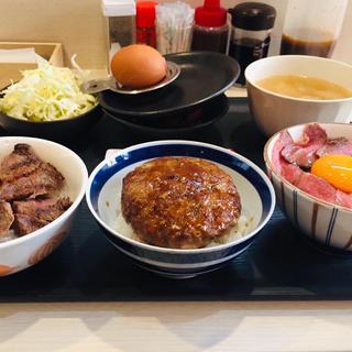 6種類から選べる3種の贅沢丼(肉と海鮮グリル パスタン 天文館店)