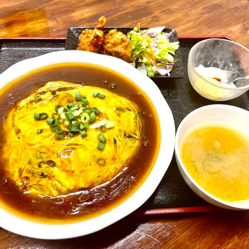 天津飯唐揚げセット(気軽な中華屋さん 火ノ丸)