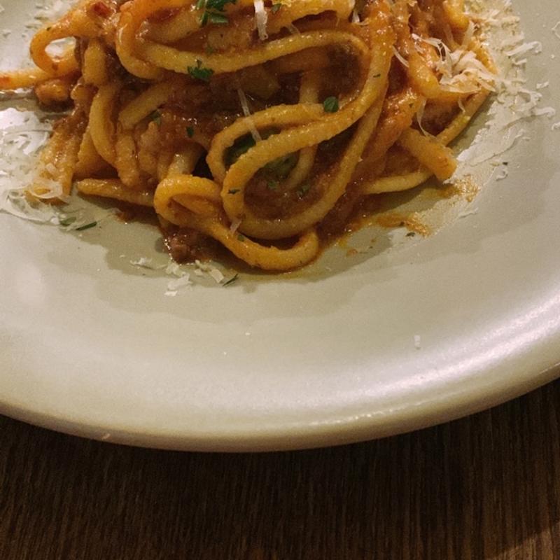 イベリコ豚と柳マツタケのラグーソース(Cafe RIGOLETTO)