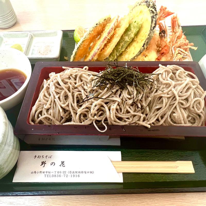 車海老の天ぷら蕎麦(手打そば 野の花 （てうちそば ののはな）)