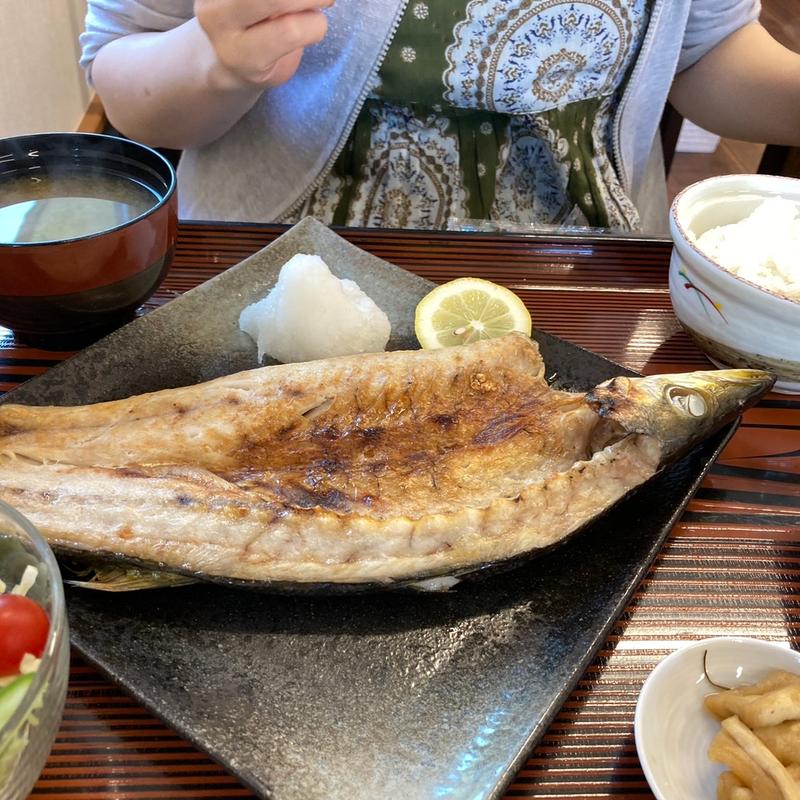 カマス開き定食(海の幸 畑の恵 ぼーめん)