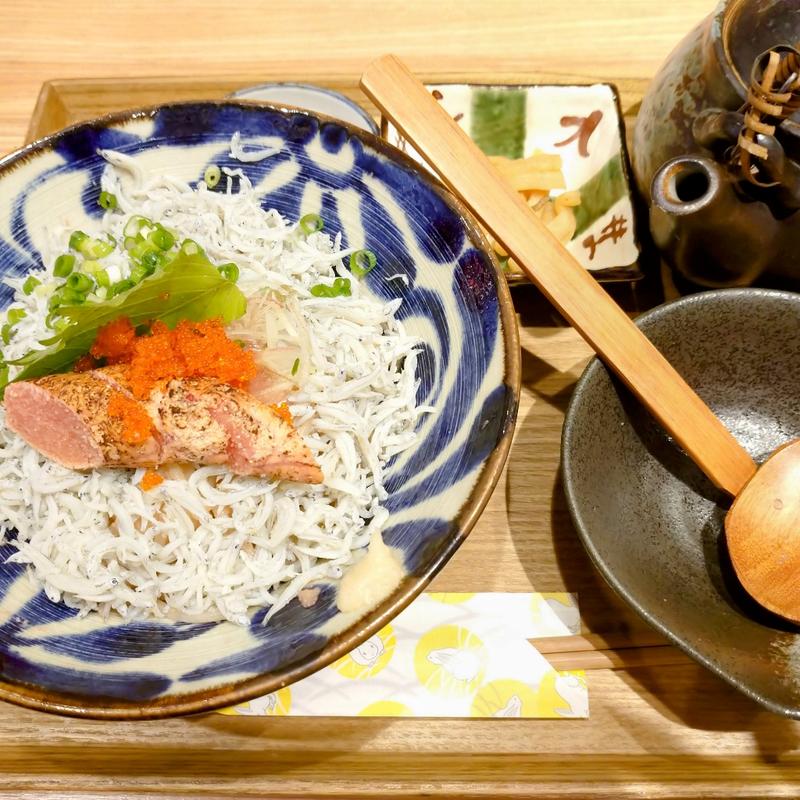 釜揚げしらすと炙りたらこのお出汁スパゲティ(東京たらこスパゲティ)