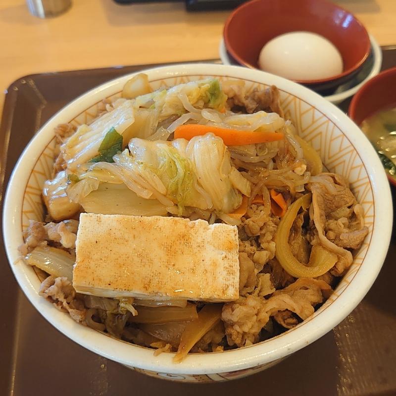 すきやき牛丼特盛＋みそ汁たまごセット(すき家 取手青柳店 )