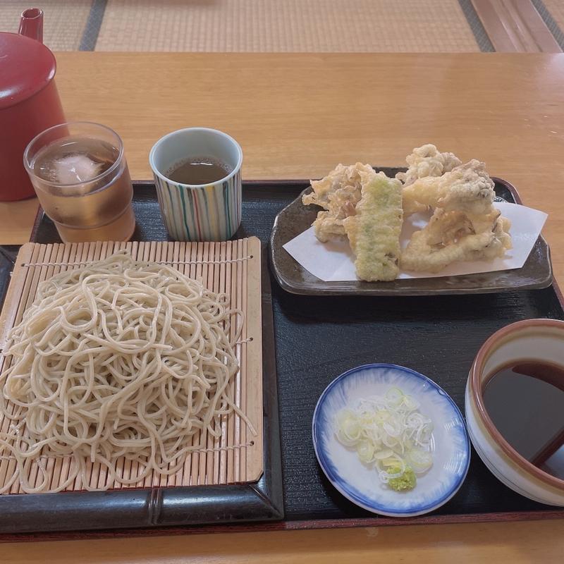 マイタケ天 つけ汁(そば処北の下)