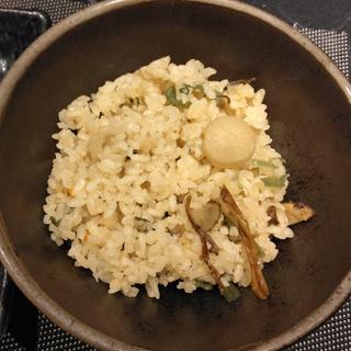 牛蒡と山菜の炊き込みご飯(鉄板焼き 雪月)