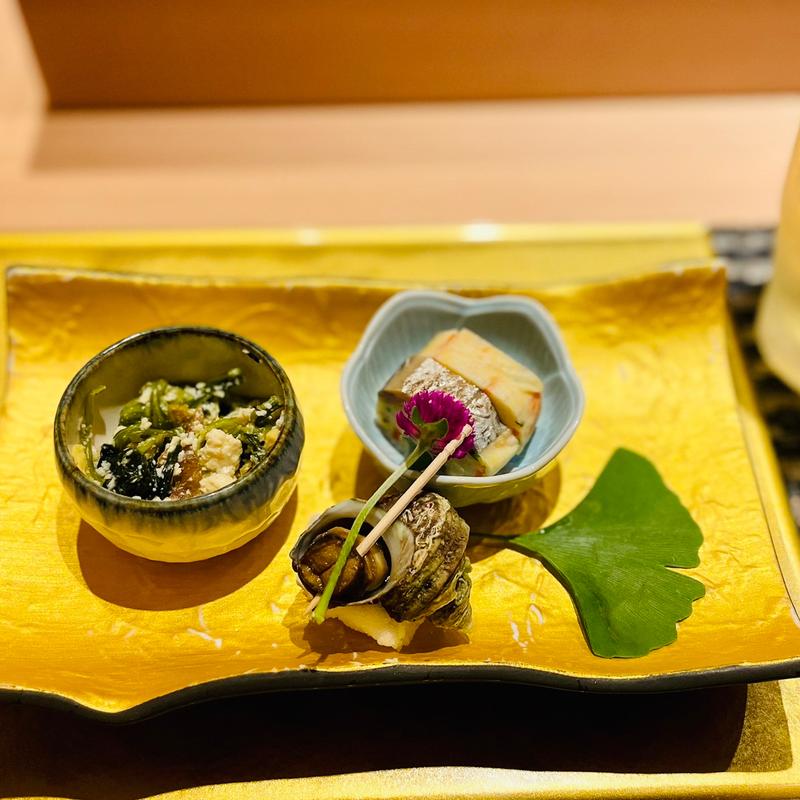 鮨✖️天冨良　昼会席(前菜3種盛)(池袋　鮨よこ田)