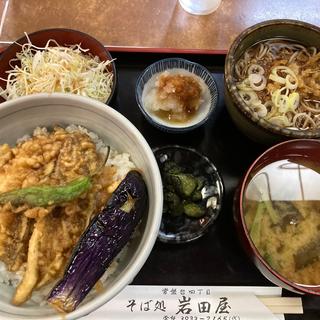 穴子天丼　お蕎麦セット(岩田屋)