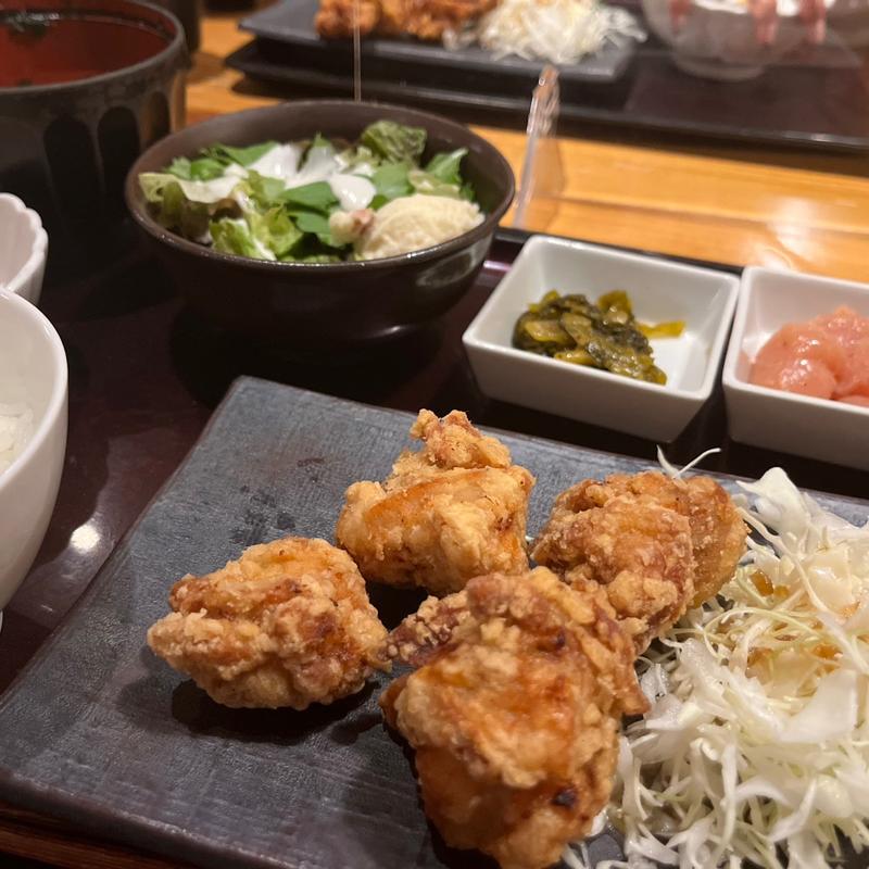 うまだし唐揚げ定食(博多もつ鍋やまや 御堂筋本町店)