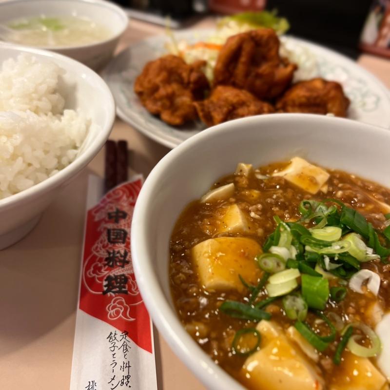日替定食（カラアゲ・麻婆豆腐）(点心軒 桃谷店 （テンシンケン）)