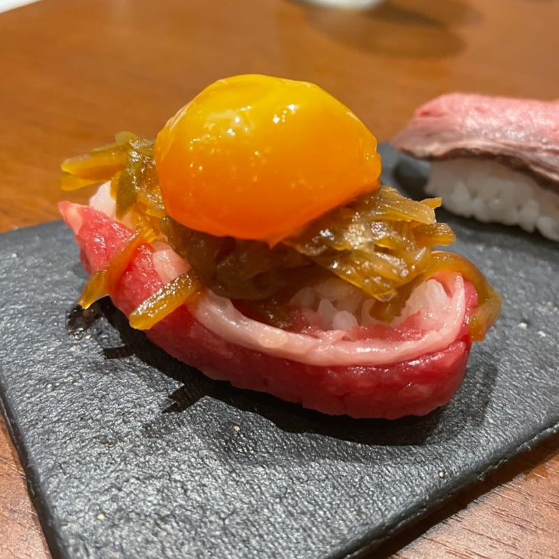 すき焼き風肉軍艦(肉炉端 弁慶 鳳駅前店)
