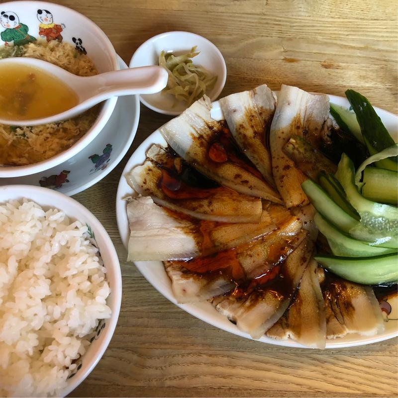 豚の薄切り辛味ソースがけ(駱駝 （ラクダ）)