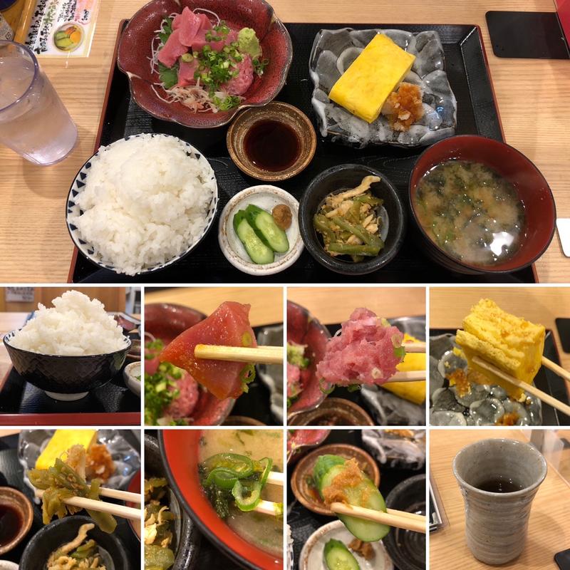 本まぐろブツと玉子焼き定食(中野 食堂 髙ひろ)