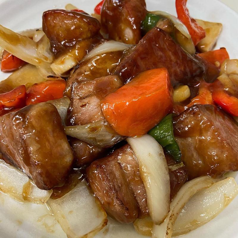 黒酢酢豚定食(なかうらわ食堂)