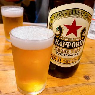 大瓶ビールサッポロラガー赤星(大衆酒場BEETLE 五反田)