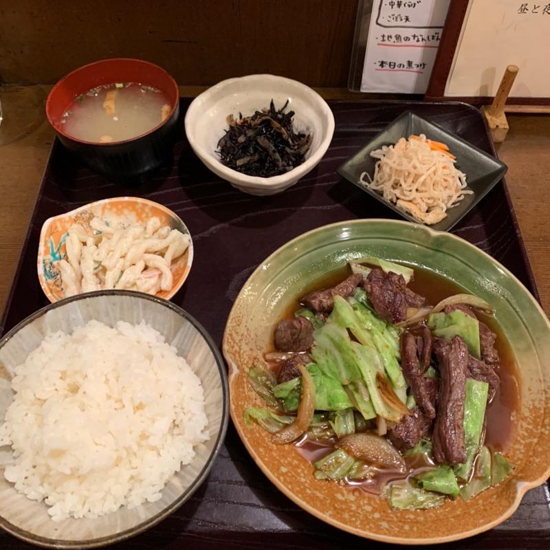 牛肉炒め定食(入魂（じゅこん）)