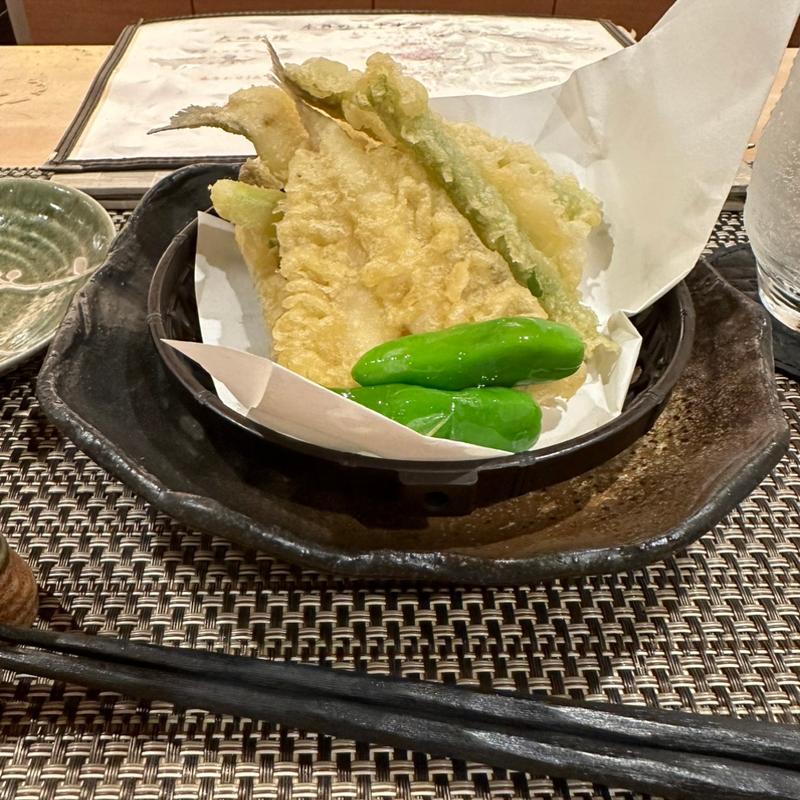 キスとアスパラの天ぷら(たほう)