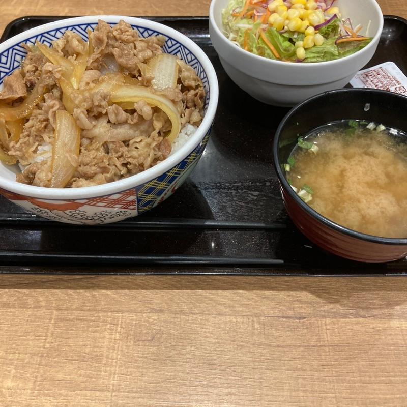 牛丼味噌汁サラダセット(吉野家 Dila小山店 )