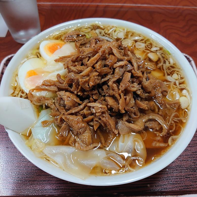 ワンタンメン+とり皮+大盛り(桜井食堂 )