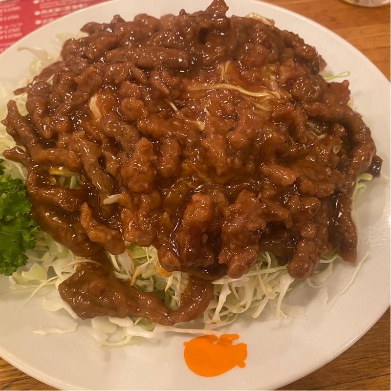 細切り牛肉とたっぷり生キャベツ(福新楼)
