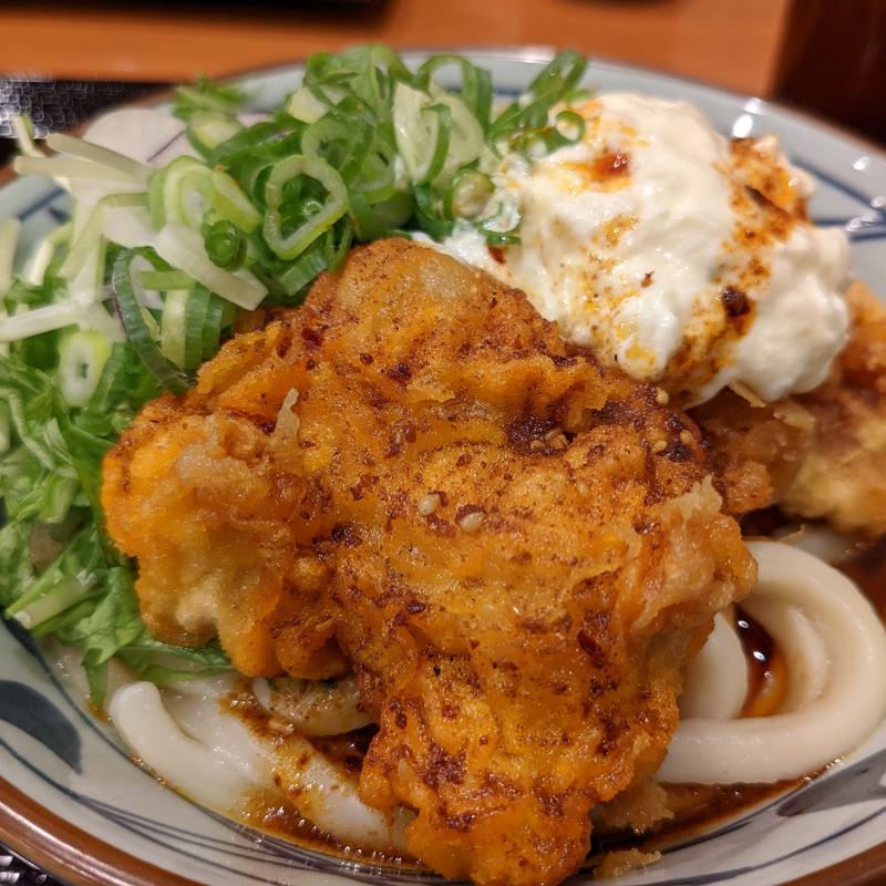 辛タル鶏天ぶっかけ（並） 3ケ(丸亀製麺)