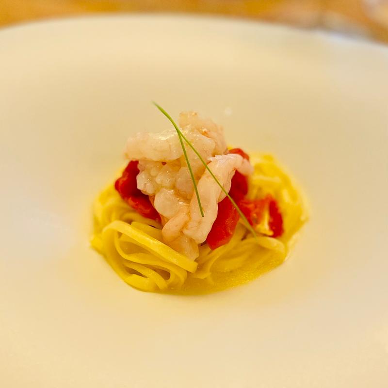 高糖度トマトと甘海老のタリオリーニ(イル・テアトロ／ホテル椿山荘東京)