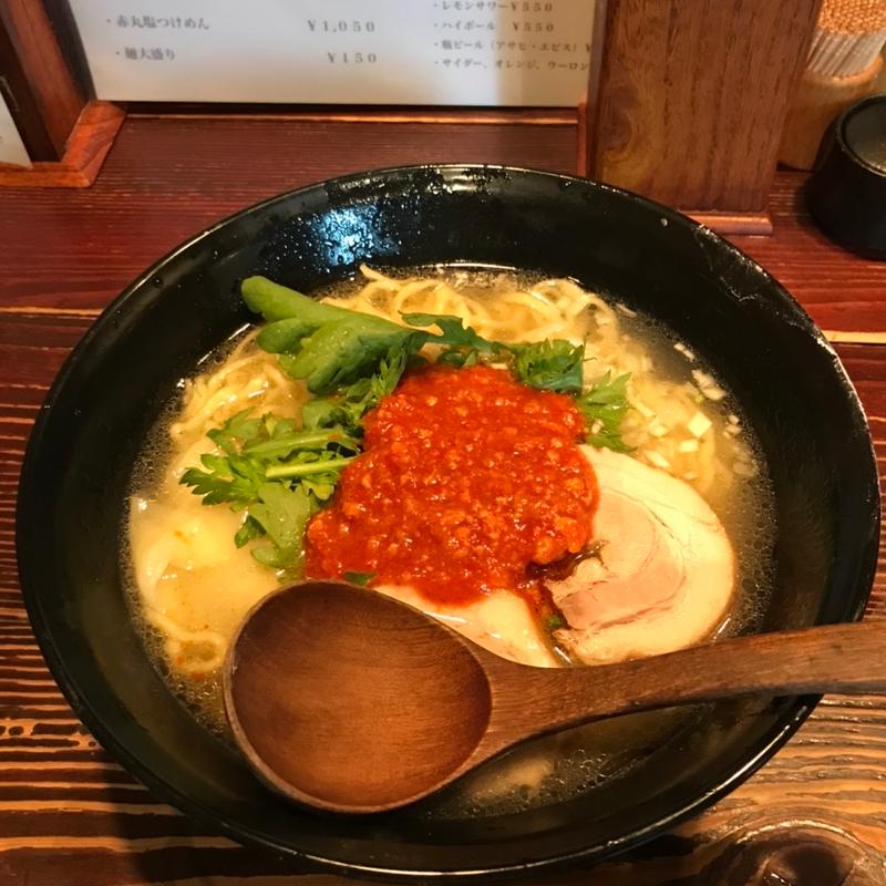 赤丸塩ラーメン(塩らー麺 本丸亭 横浜元町店)