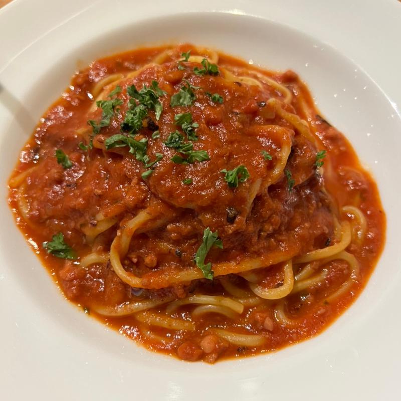 真蛸ミンチのアラビアータスパゲッティー(BONDI CAFE)