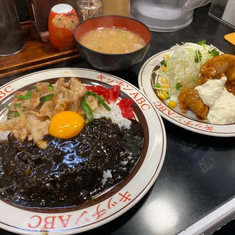 オリエンタルライス&黒カレー+チキン南蛮(キッチンABC 西池袋店)