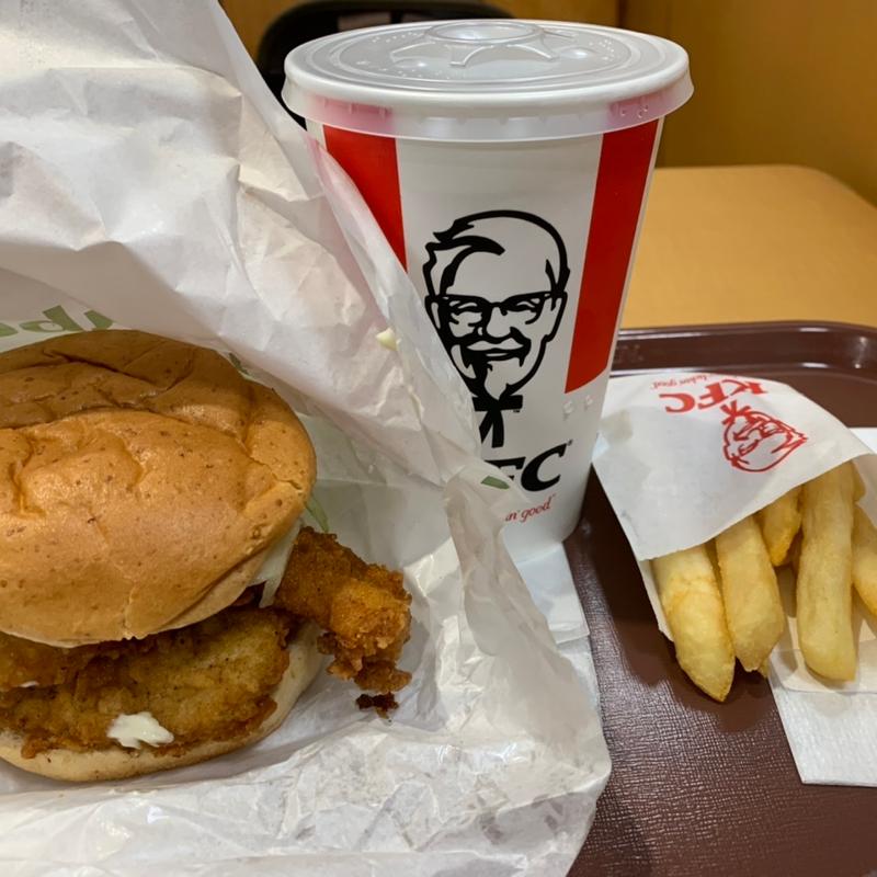 ダブルチキンフィレバーガーセット(ケンタッキーフライドチキン京成勝田台店)