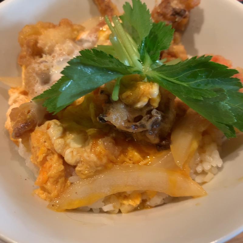 ソフトシェルクラブの親子丼風(和えに)