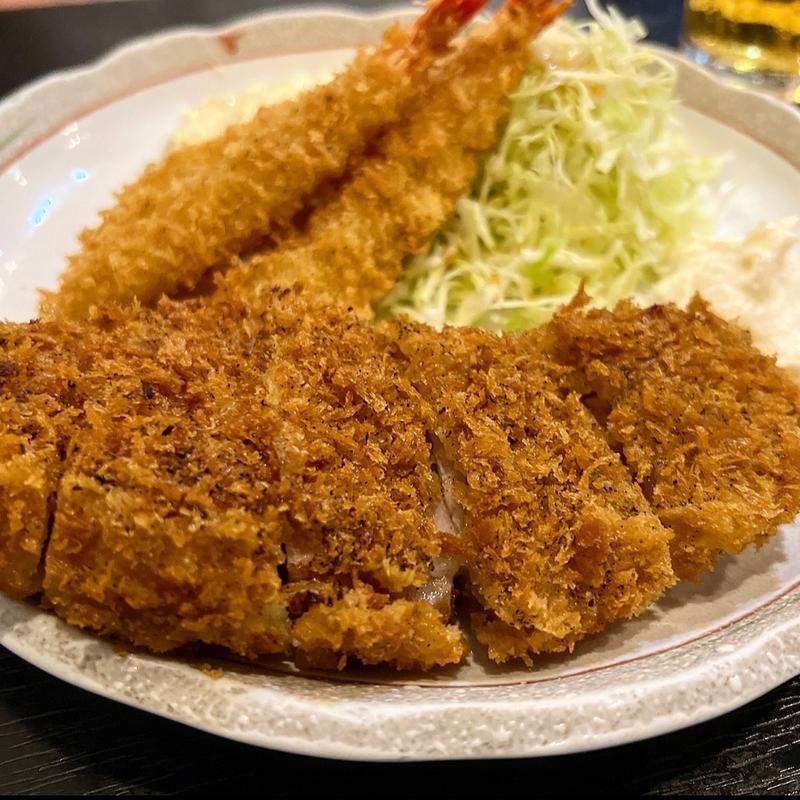 とんかつとエビフライ(手造りごはんや いとう)