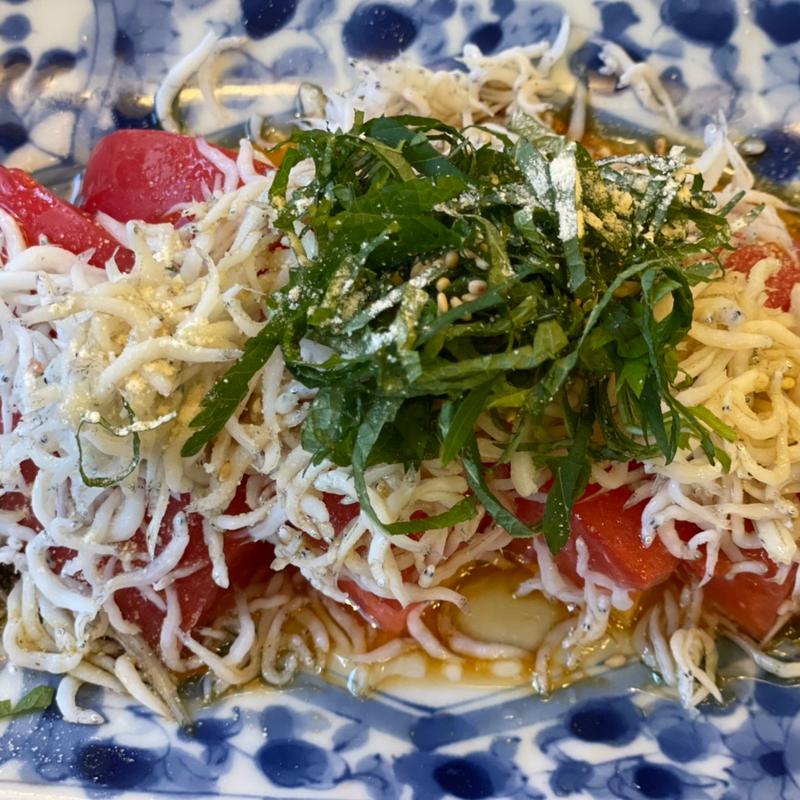 しらすと大葉のトマトサラダ(月島もんじゃ もへじ 町田)