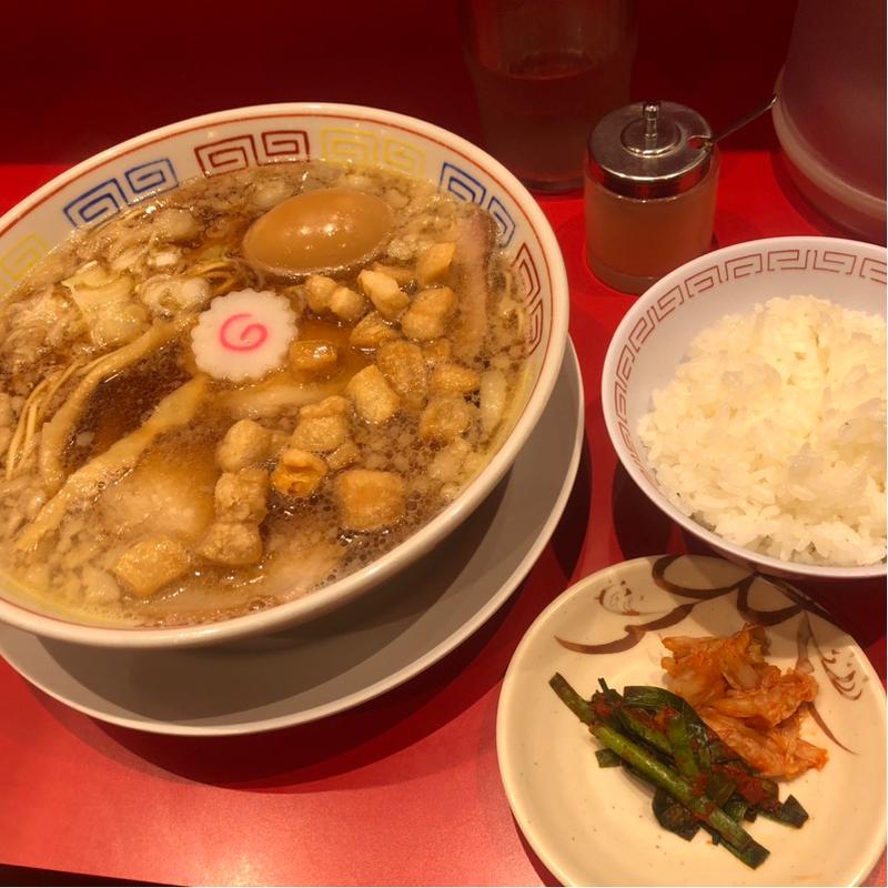 あぶらかす煮干し中華そば(カドヤ食堂 クリスタ長堀店)
