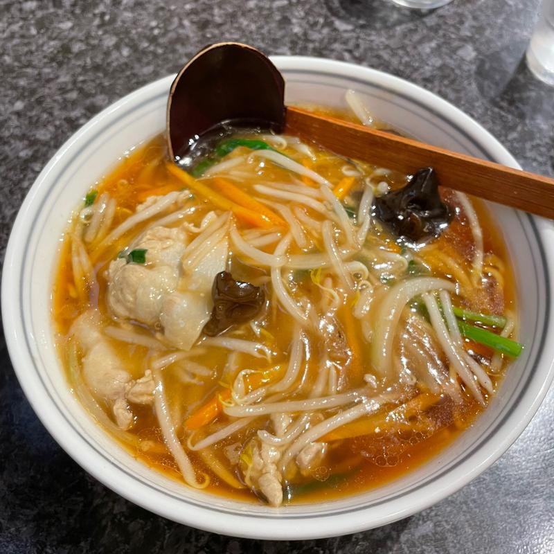 もやしそば+半チャーハン(中華料理 天陽)