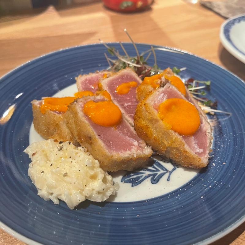 本マグロ中トロのレアカツ(お晩酌　リベロ前)