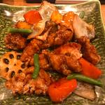 鶏と野菜の黒酢あんかけ定食