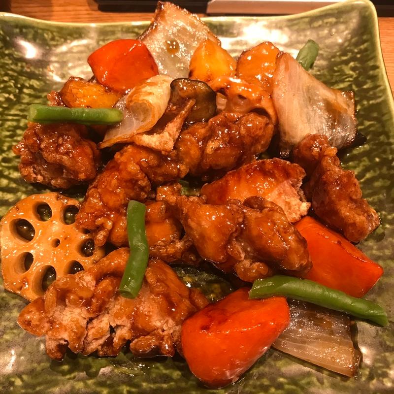 鶏と野菜の黒酢あんかけ定食(大戸屋ごはん処 丸井錦糸町店)